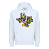 White texas map armadillo Premium Hoodie - BarkalooDesign