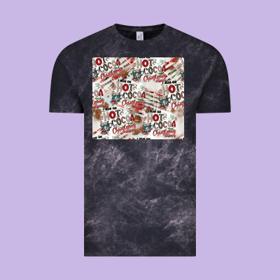 Hot Cocoa Christmas Cheer Pattern Vintage Tee Designed By Cowhidedigitalart