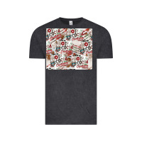 Vintage Black hot cocoa christmas cheer pattern Vintage Tee - CowhideDigitalArt