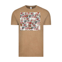 Vintage Coffee hot cocoa christmas cheer pattern Vintage Tee - CowhideDigitalArt