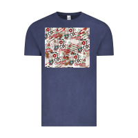 Vintage Denim hot cocoa christmas cheer pattern Vintage Tee - CowhideDigitalArt