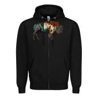 Black gemstone bison Zipper Hoodie - RanaPortraitStore