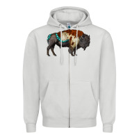 Dove Grey gemstone bison Zipper Hoodie - RanaPortraitStore