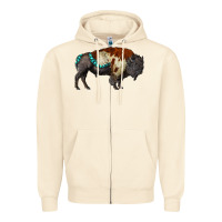 Sandshell gemstone bison Zipper Hoodie - RanaPortraitStore