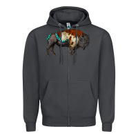 Smoke gemstone bison Zipper Hoodie - RanaPortraitStore