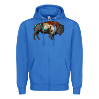 True Royal gemstone bison Zipper Hoodie - RanaPortraitStore