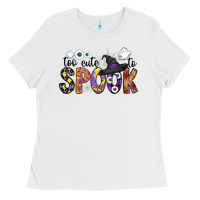 White too cute to spook Ladies Tee - CowhideDigitalArt