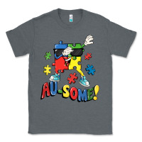 Charcoal Heather Au-some! Autism puzzle dabbing Classic Tee - FaDigitalArtStudio