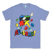Colony Blue Au-some! Autism puzzle dabbing Classic Tee - FaDigitalArtStudio