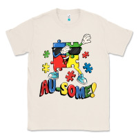 Natural Au-some! Autism puzzle dabbing Classic Tee - FaDigitalArtStudio