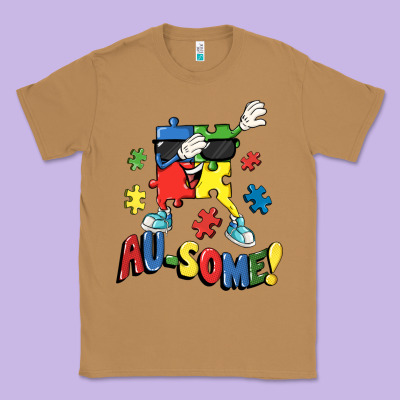 Au-some! Autism Puzzle Dabbing Classic Tee Designed By Fadigitalartstudio