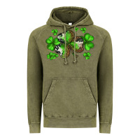 Vintage Olive st. patricks day shamrocks Vintage Hoodie - BarkalooDesign