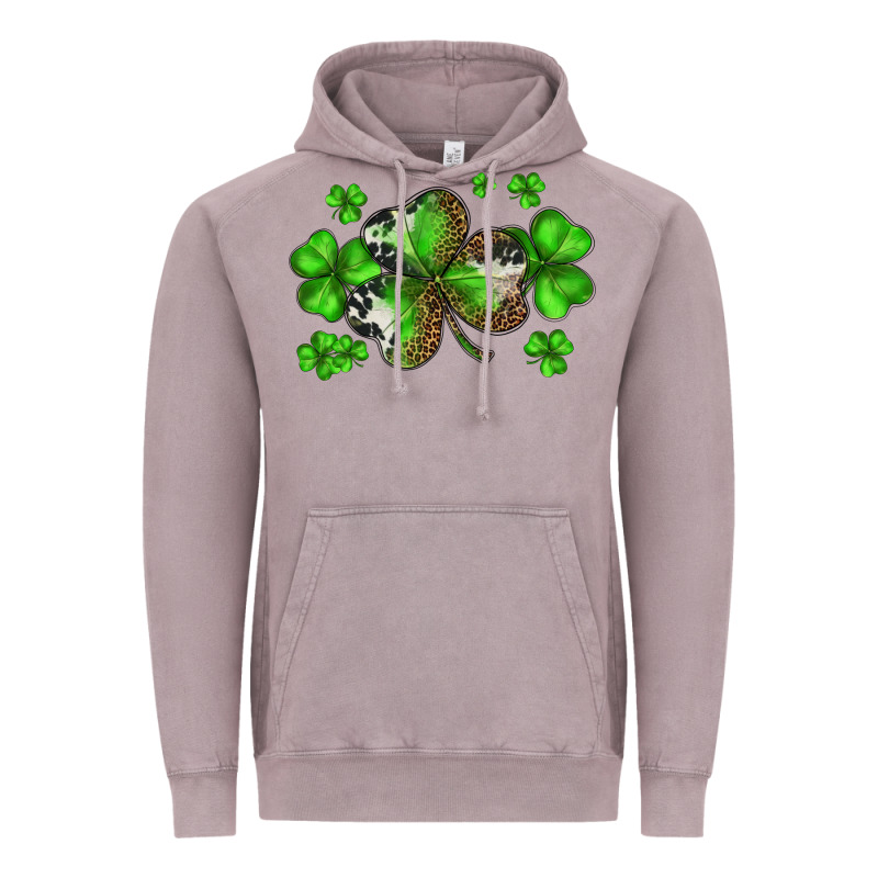 St. Patricks Day Shamrocks Vintage Hoodie by BarkalooDesign | Teevron