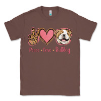 Chestnut Peace Love Bulldog Classic Tee - Jasminsmagicworld