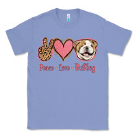 Colony Blue Peace Love Bulldog Classic Tee - Jasminsmagicworld
