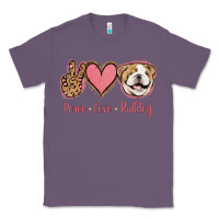 Lavender Peace Love Bulldog Classic Tee - Jasminsmagicworld