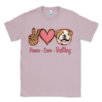 Lilac Peace Love Bulldog Classic Tee - Jasminsmagicworld
