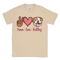 Mushroom Peace Love Bulldog Classic Tee - Jasminsmagicworld