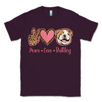 Plum Peace Love Bulldog Classic Tee - Jasminsmagicworld