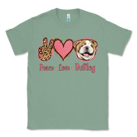 Sage Peace Love Bulldog Classic Tee - Jasminsmagicworld