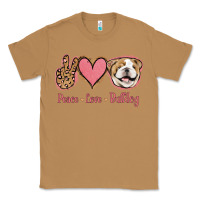 Toasted Coconut Peace Love Bulldog Classic Tee - Jasminsmagicworld