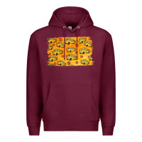 Burgundy School Bus Pattern Premium Hoodie - Jasminsmagicworld