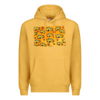 Mustard School Bus Pattern Premium Hoodie - Jasminsmagicworld