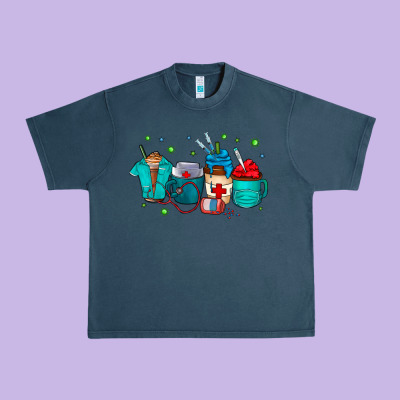 Nurse Drink Coffee Urban Heavy Tee Designed By Cowhidedigitalart