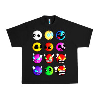 Black geometry dash difficulty  faces Urban Heavy Tee - artisFamous