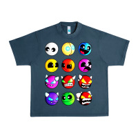 Midnight Navy geometry dash difficulty  faces Urban Heavy Tee - artisFamous