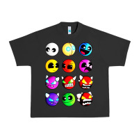 Pigment Black geometry dash difficulty  faces Urban Heavy Tee - artisFamous