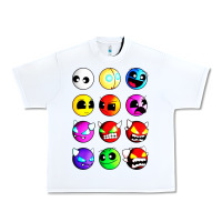 White geometry dash difficulty  faces Urban Heavy Tee - artisFamous
