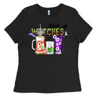 Black Drink Up Witches Ladies Tee - CowhideDigitalArt