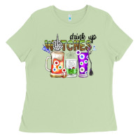Matcha Drink Up Witches Ladies Tee - CowhideDigitalArt