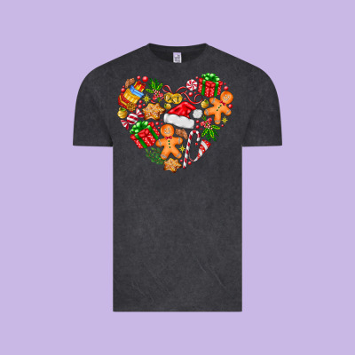Love Christmas  Heart Vintage Tee Designed By Cowhidedigitalart