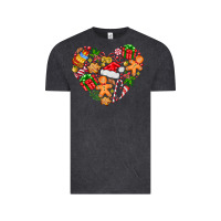 Vintage Black love Christmas  heart Vintage Tee - CowhideDigitalArt
