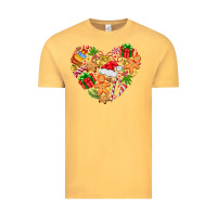 Vintage Mustard love Christmas  heart Vintage Tee - CowhideDigitalArt