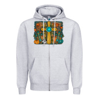Heather Grey fall cross Zipper Hoodie - RanaPortraitStore
