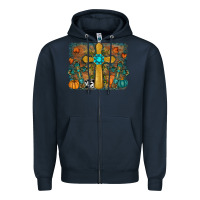 Navy fall cross Zipper Hoodie - RanaPortraitStore