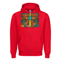 Red fall cross Zipper Hoodie - RanaPortraitStore