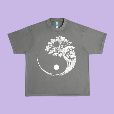 Yin Yang Bonsai Tree Urban Heavy Tee Designed By Artisfamous
