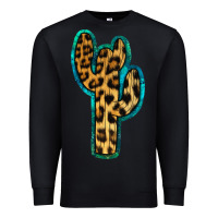 Black Turquoise Leopard Cactus Premium Sweatshirt - RanaPortraitStore