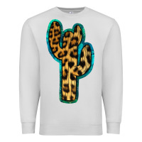 Dove Grey Turquoise Leopard Cactus Premium Sweatshirt - RanaPortraitStore