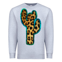 Heather Grey Turquoise Leopard Cactus Premium Sweatshirt - RanaPortraitStore