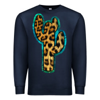 Navy Turquoise Leopard Cactus Premium Sweatshirt - RanaPortraitStore