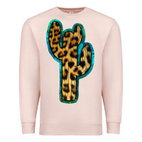 Pale Pink Turquoise Leopard Cactus Premium Sweatshirt - RanaPortraitStore