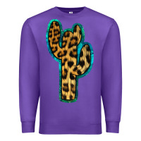 Purple Turquoise Leopard Cactus Premium Sweatshirt - RanaPortraitStore