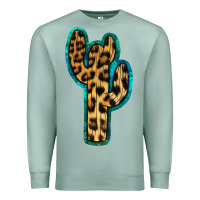 Seafoam Turquoise Leopard Cactus Premium Sweatshirt - RanaPortraitStore