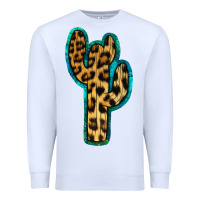 White Turquoise Leopard Cactus Premium Sweatshirt - RanaPortraitStore