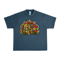 Midnight Navy christmas rainbow with leopard cactus Urban Heavy Tee - RanaPortraitStore